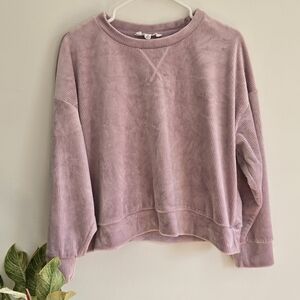 Hippie Rose Soft Velvet Baby Lavender Crop Sweater Sz XL